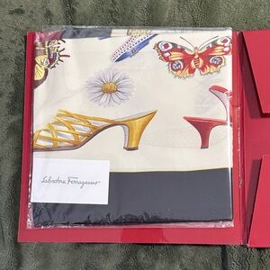 Salvatore Ferragamo Scarf with Red and Gold Accents